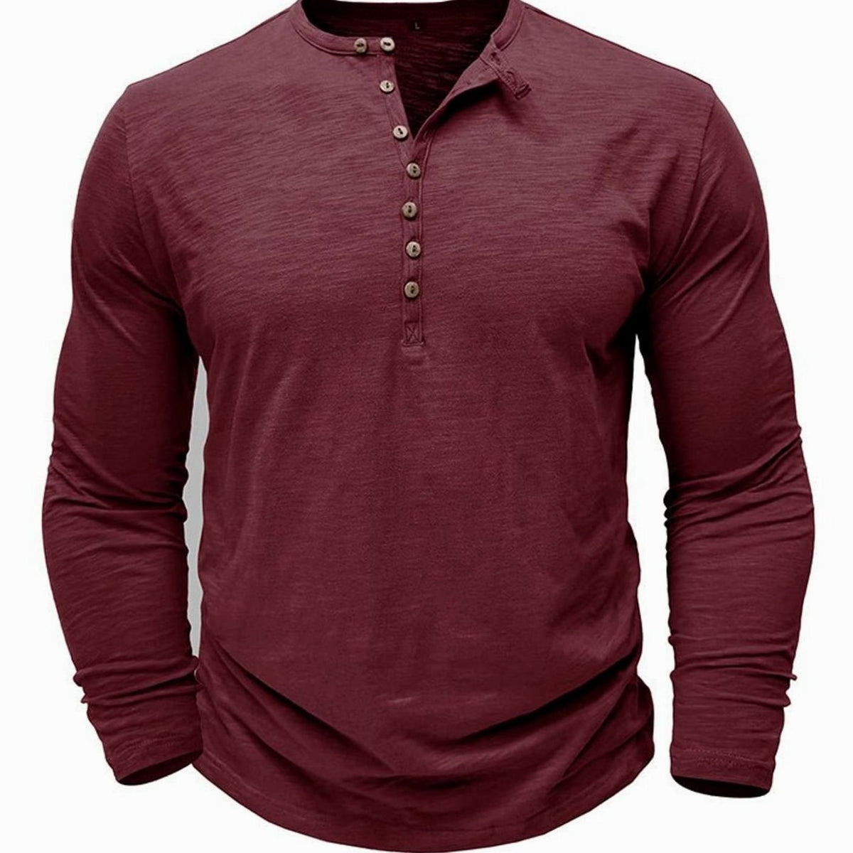 Men's Long Sleeve Button Henley Shirt
