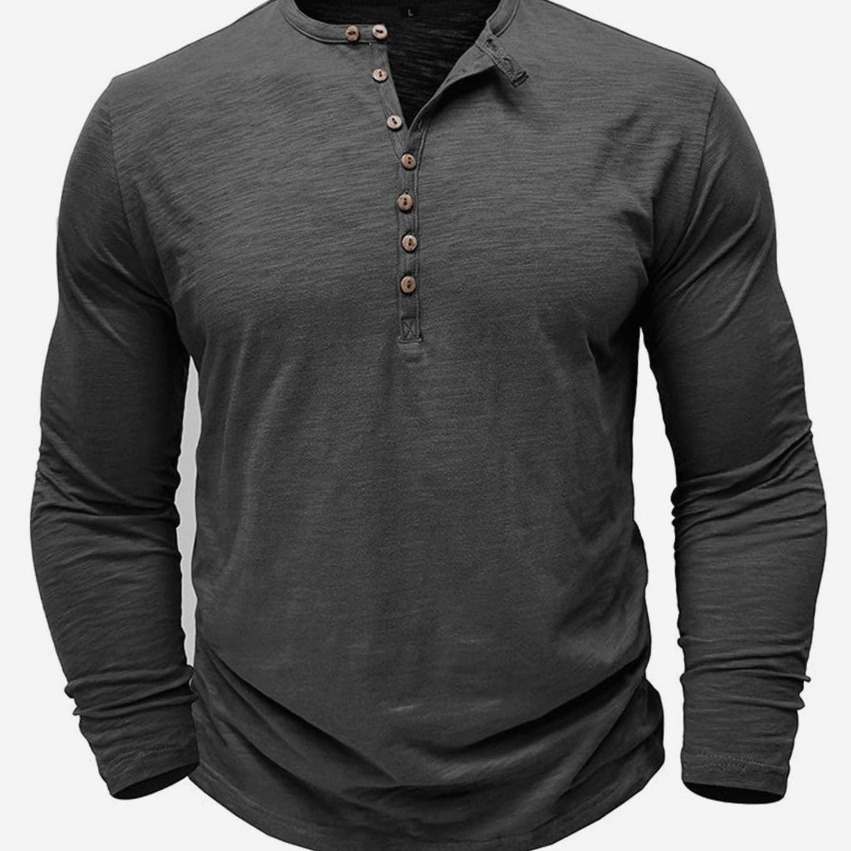 Men's Long Sleeve Button Henley Shirt