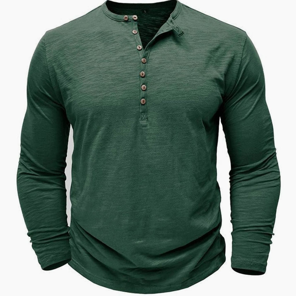 Men's Long Sleeve Button Henley Shirt