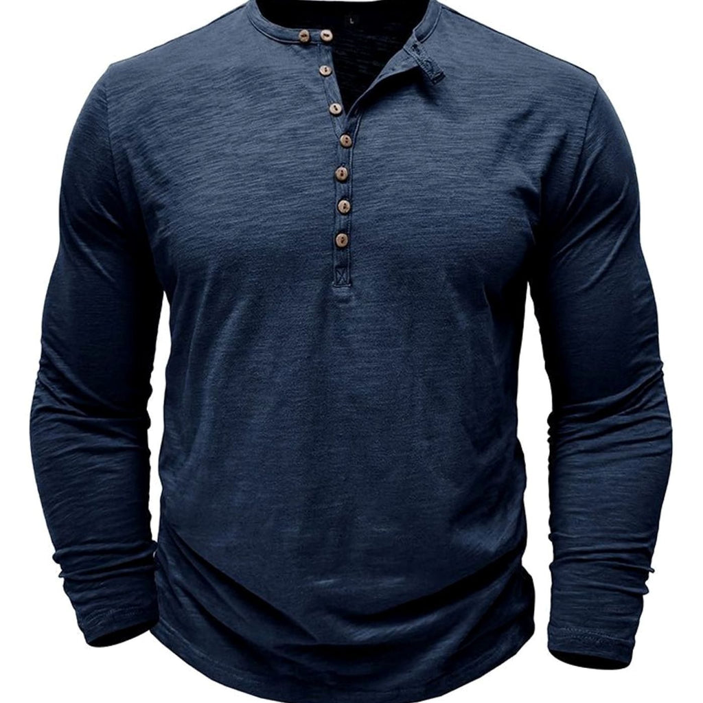 Men's Long Sleeve Button Henley Shirt