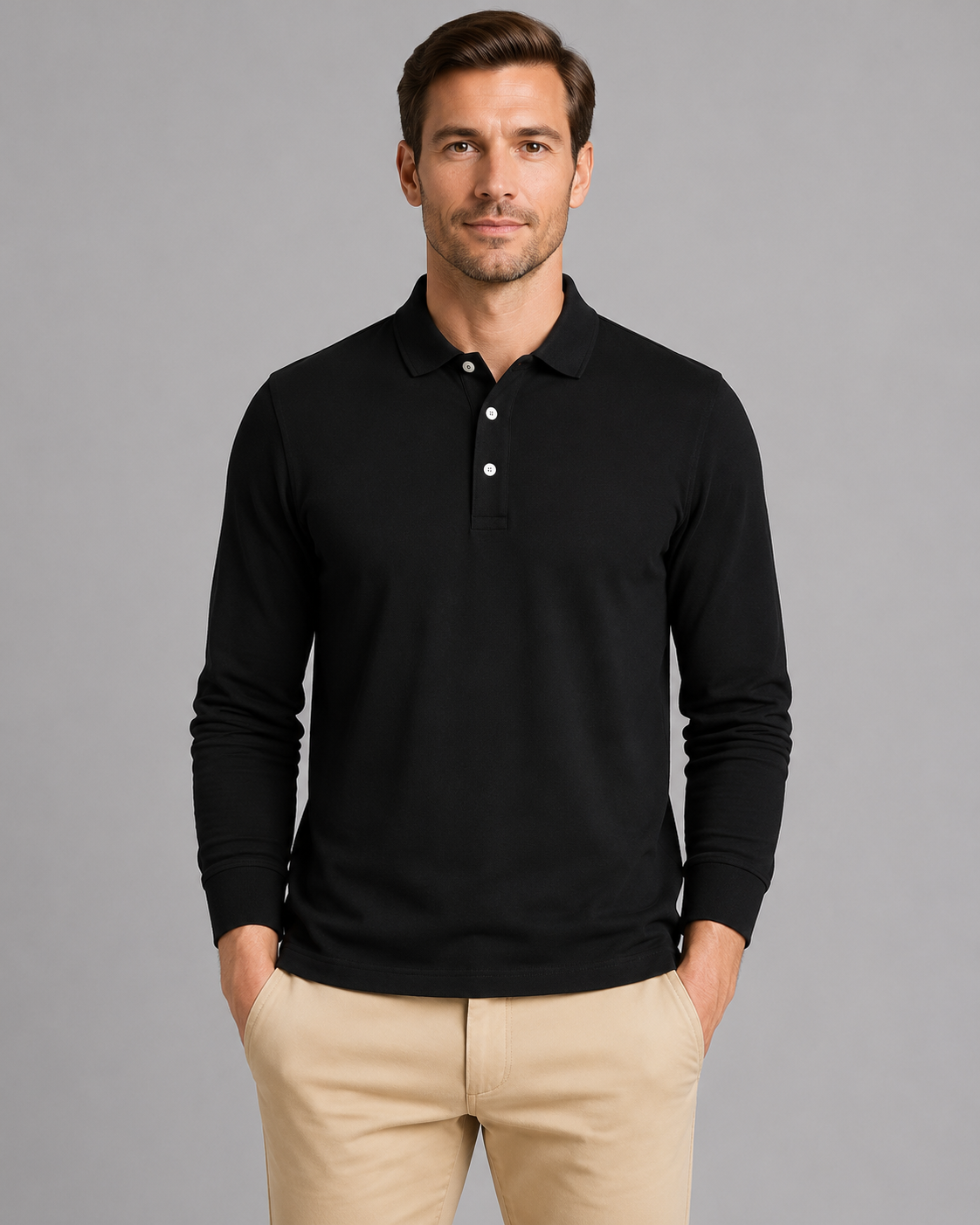 Men's Long Sleeve Polo Shirt