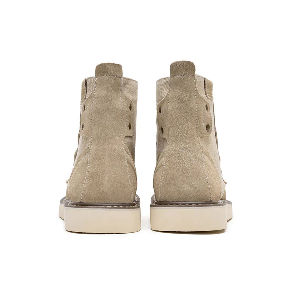 Men's Faux Suede Moc Toe Lace-Up Boots