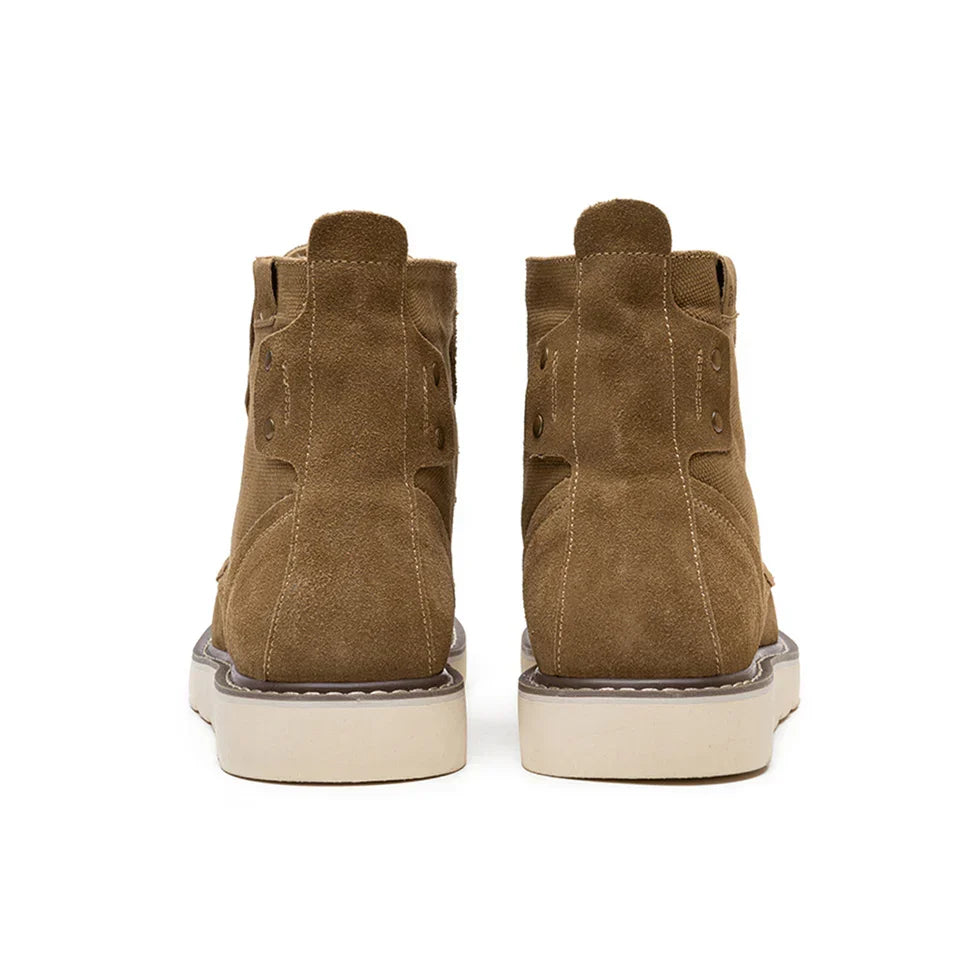 Men's Faux Suede Moc Toe Lace-Up Boots