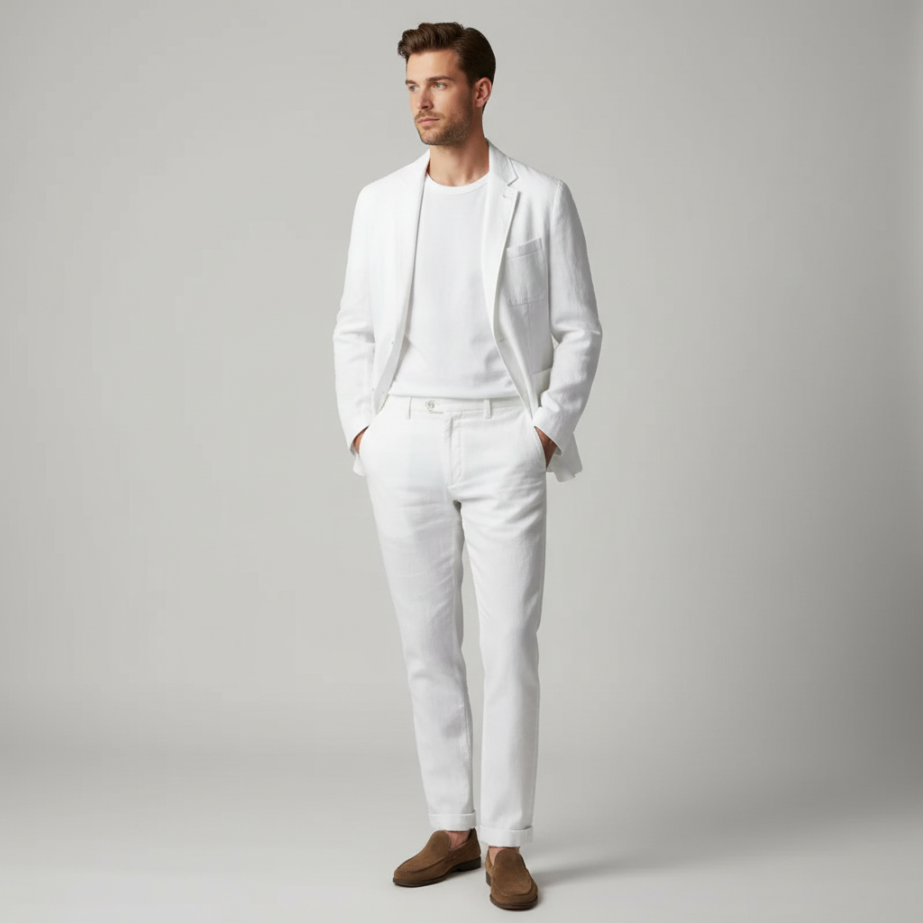 Men's Two-Piece Blazer & Drawstring Pants Suit Set
