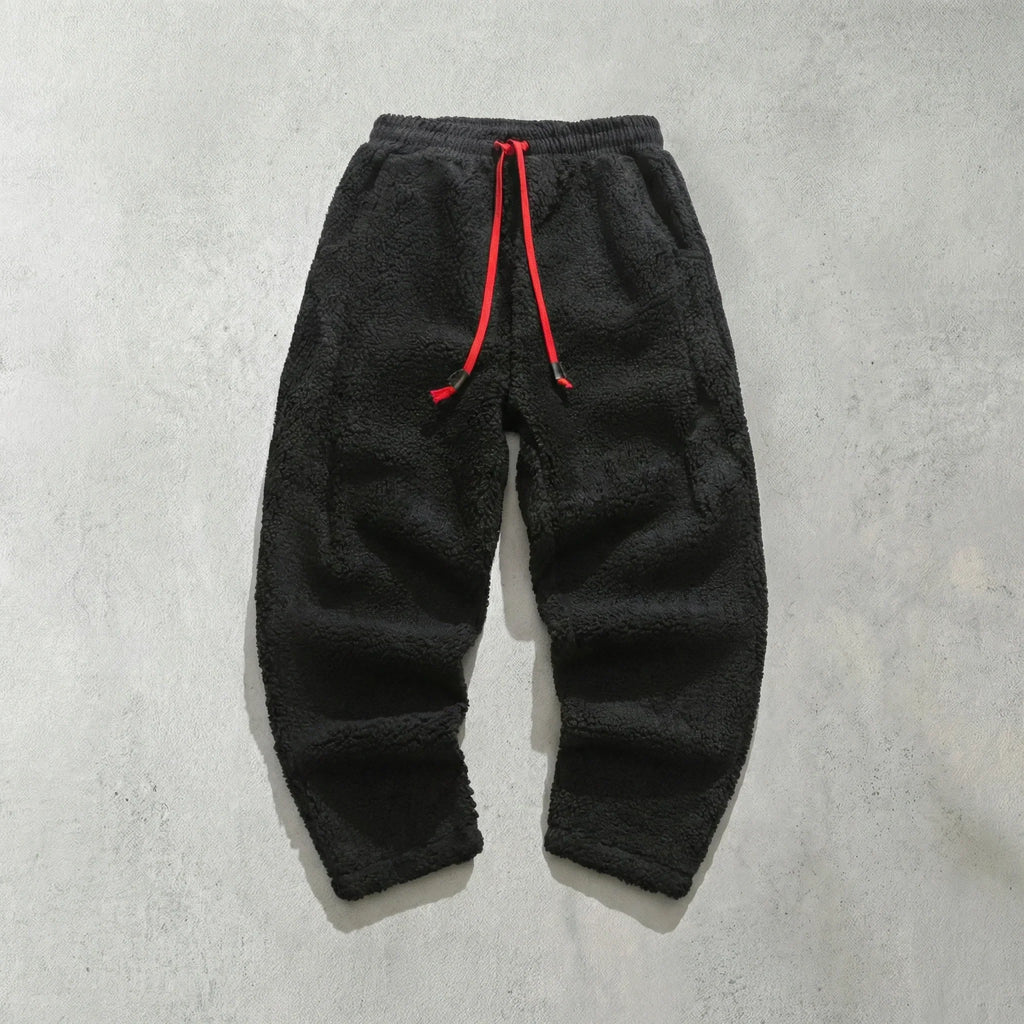 Men's Oversized Sherpa Harem Pants with Drawstring Waist