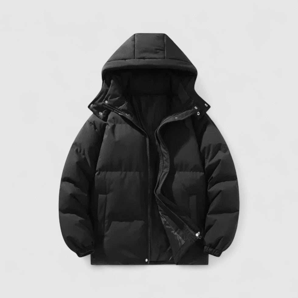 Men's Puffer Winter Jacket with Detachable Hood