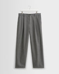 Men's Pinstripe Pleated Wool-Look Wide Leg Pants in Gray