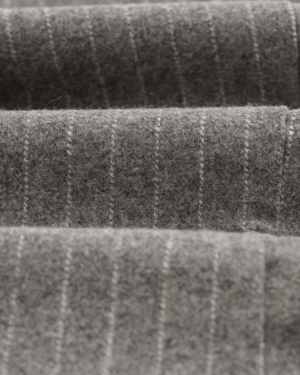 Men's Pinstripe Pleated Wool-Look Wide Leg Pants in Gray