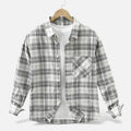 Men's Plaid Long Sleeve Shirt with Chest Pocket