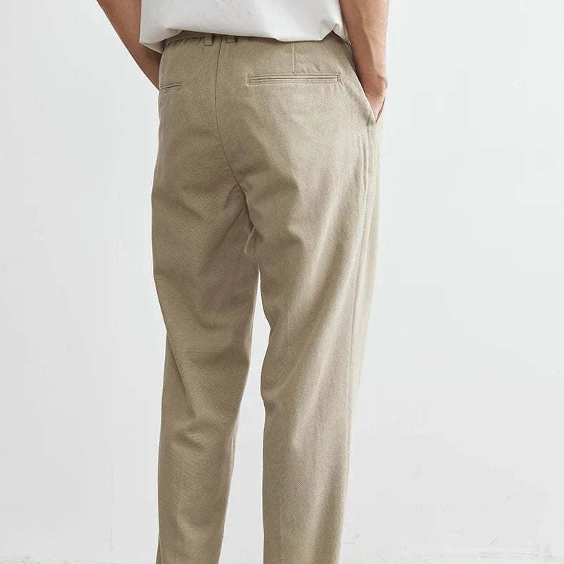 Men's Pleated Straight-Leg Pants