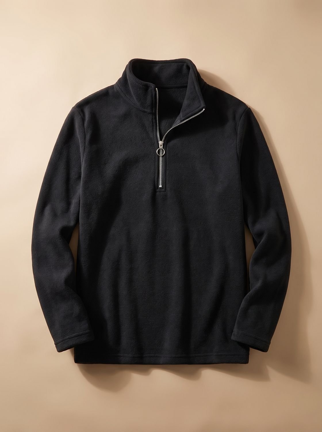 Men's Marled Knit Quarter-Zip Stand Collar Sweater