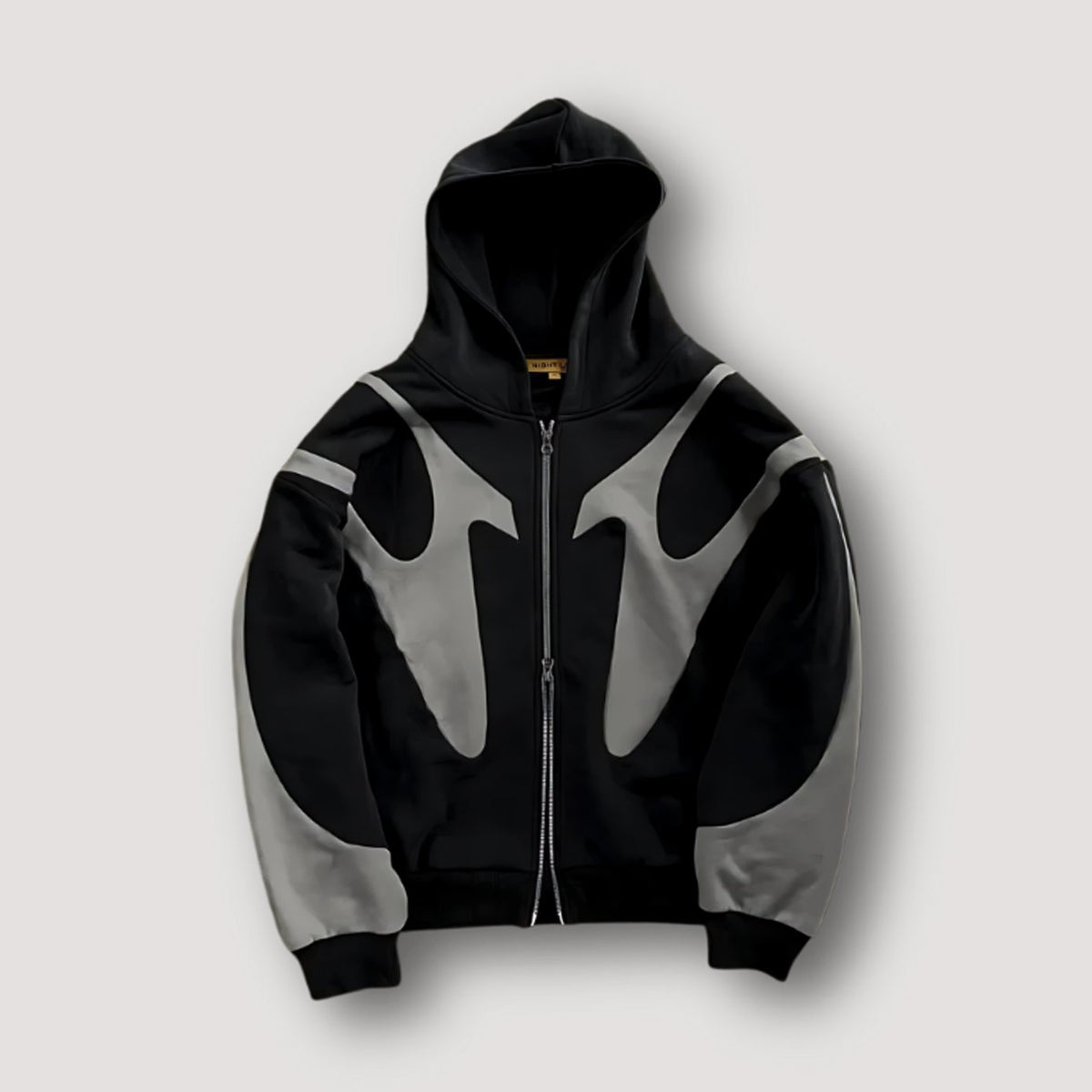 Men's Oversized Contrast Panel Full Zip Hoodie
