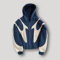 Men's Oversized Contrast Panel Full Zip Hoodie