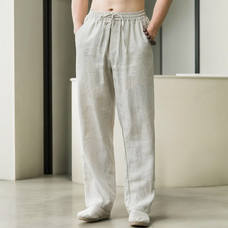 Men's Relaxed Elastic-Waist Pants with Pockets