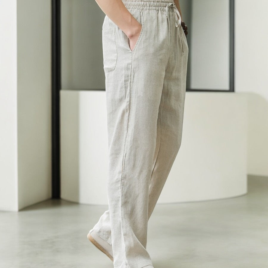 Men's Relaxed Elastic-Waist Pants with Pockets