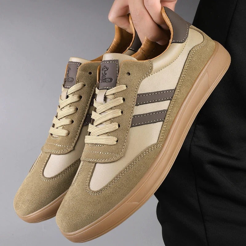 Men's Retro Suede Court Sneakers with Gum Sole