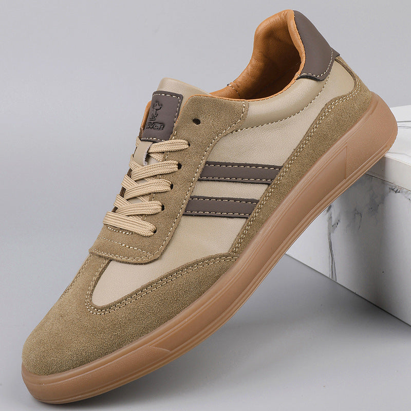 Men's Retro Suede Court Sneakers with Gum Sole
