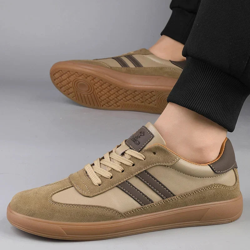 Men's Retro Suede Court Sneakers with Gum Sole