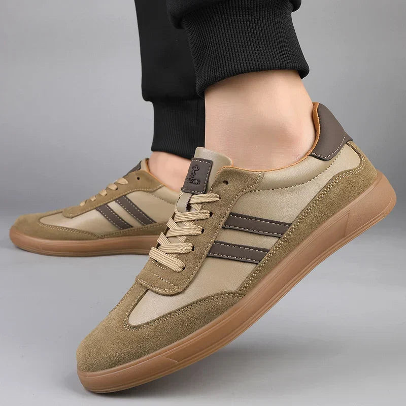 Men's Retro Suede Court Sneakers with Gum Sole