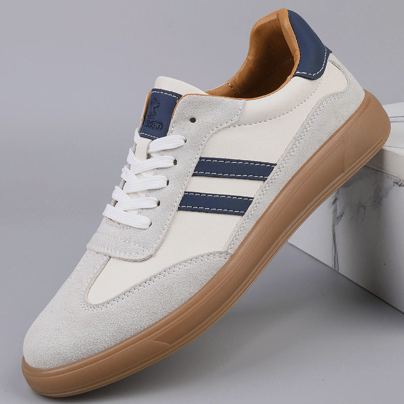 Men's Retro Suede Court Sneakers with Gum Sole