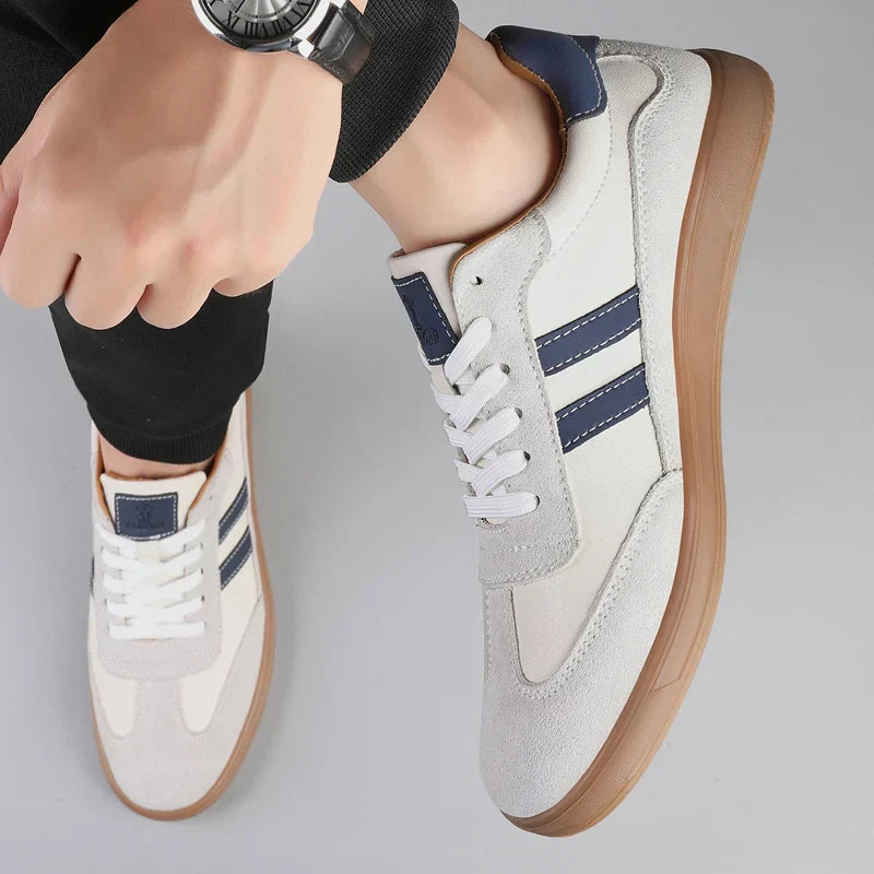 Men's Retro Suede Court Sneakers with Gum Sole