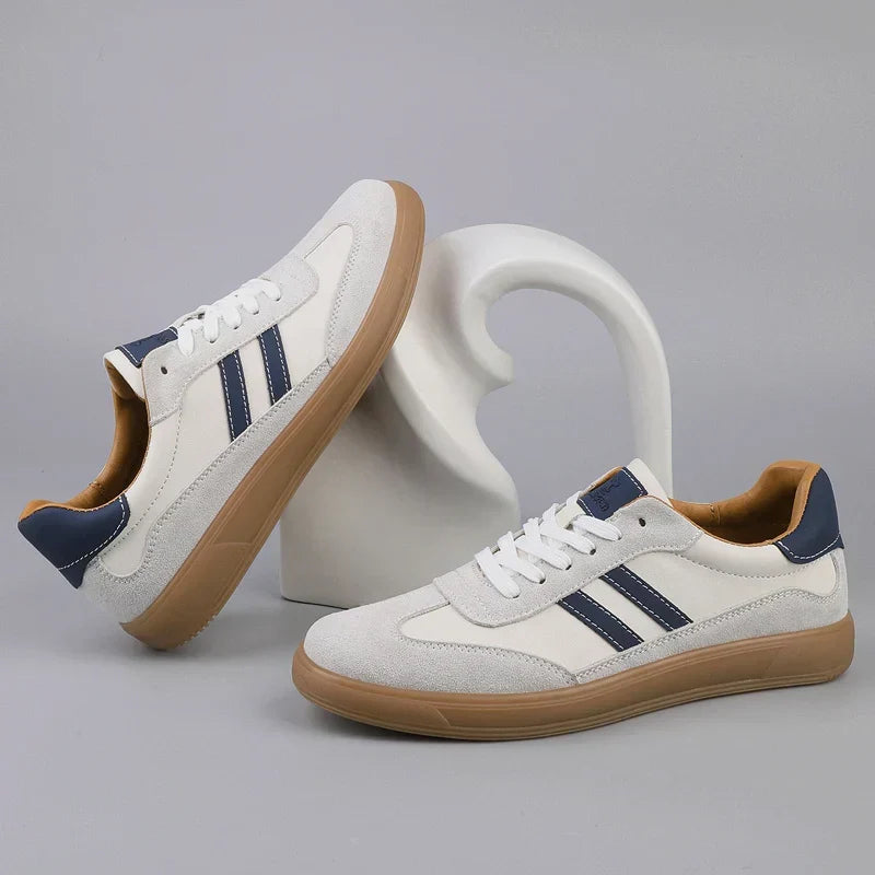 Men's Retro Suede Court Sneakers with Gum Sole