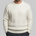 Men's Ribbed Knit Crew Neck Sweater