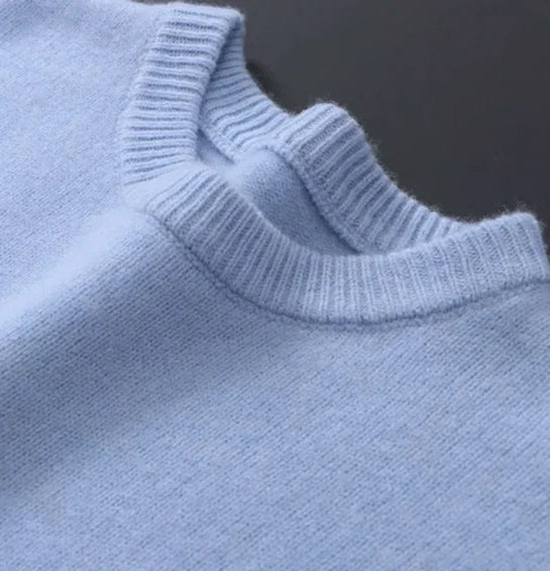 Men's Ribbed Trim Crew Neck Sweater