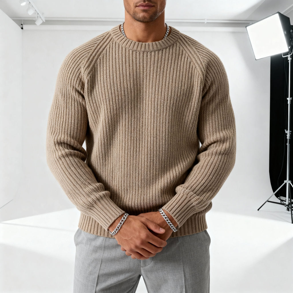 Men's Chunky Fisherman Rib Crewneck Sweater