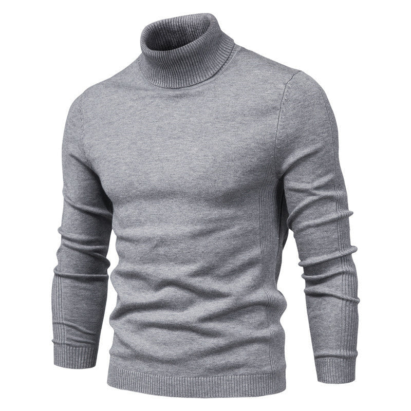 Men's Ribbed Fitted Turtleneck Sweater