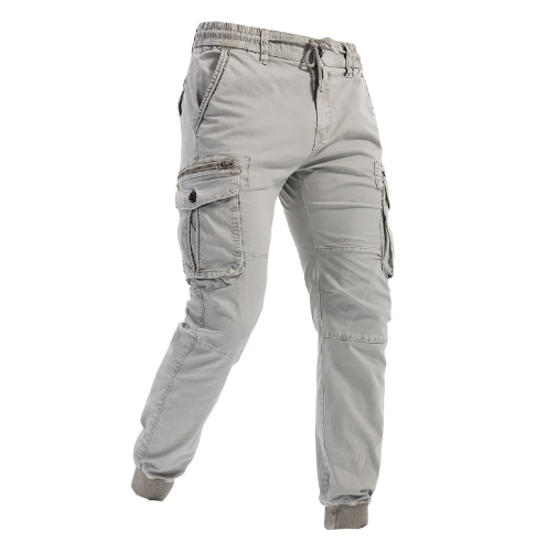 Men's Slim Fit Cargo Pants with Cuffed Hem