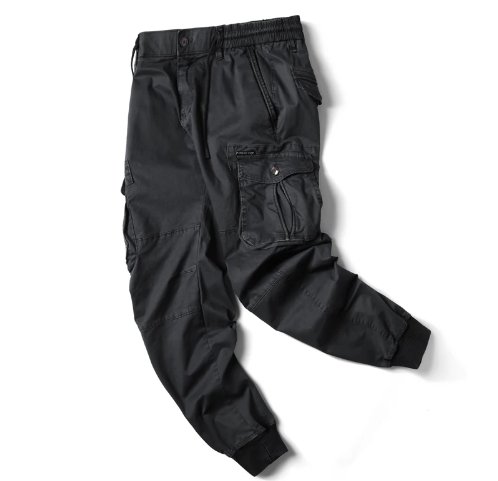Men's Slim Fit Cargo Pants with Cuffed Hem