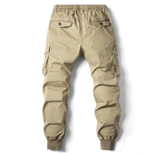 Men's Slim Fit Cargo Pants with Cuffed Hem