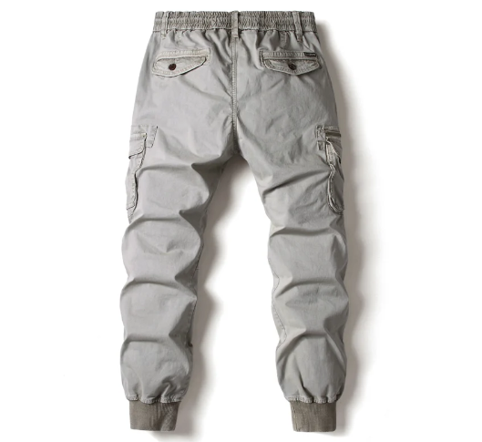 Men's Slim Fit Cargo Pants with Cuffed Hem