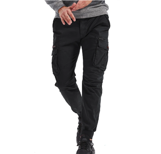 Men's Slim Fit Cargo Pants with Cuffed Hem