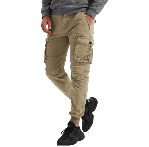 Men's Slim Fit Cargo Pants with Cuffed Hem