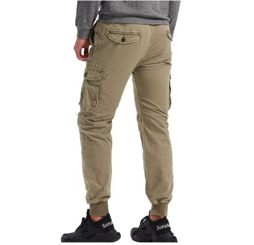 Men's Slim Fit Cargo Pants with Cuffed Hem