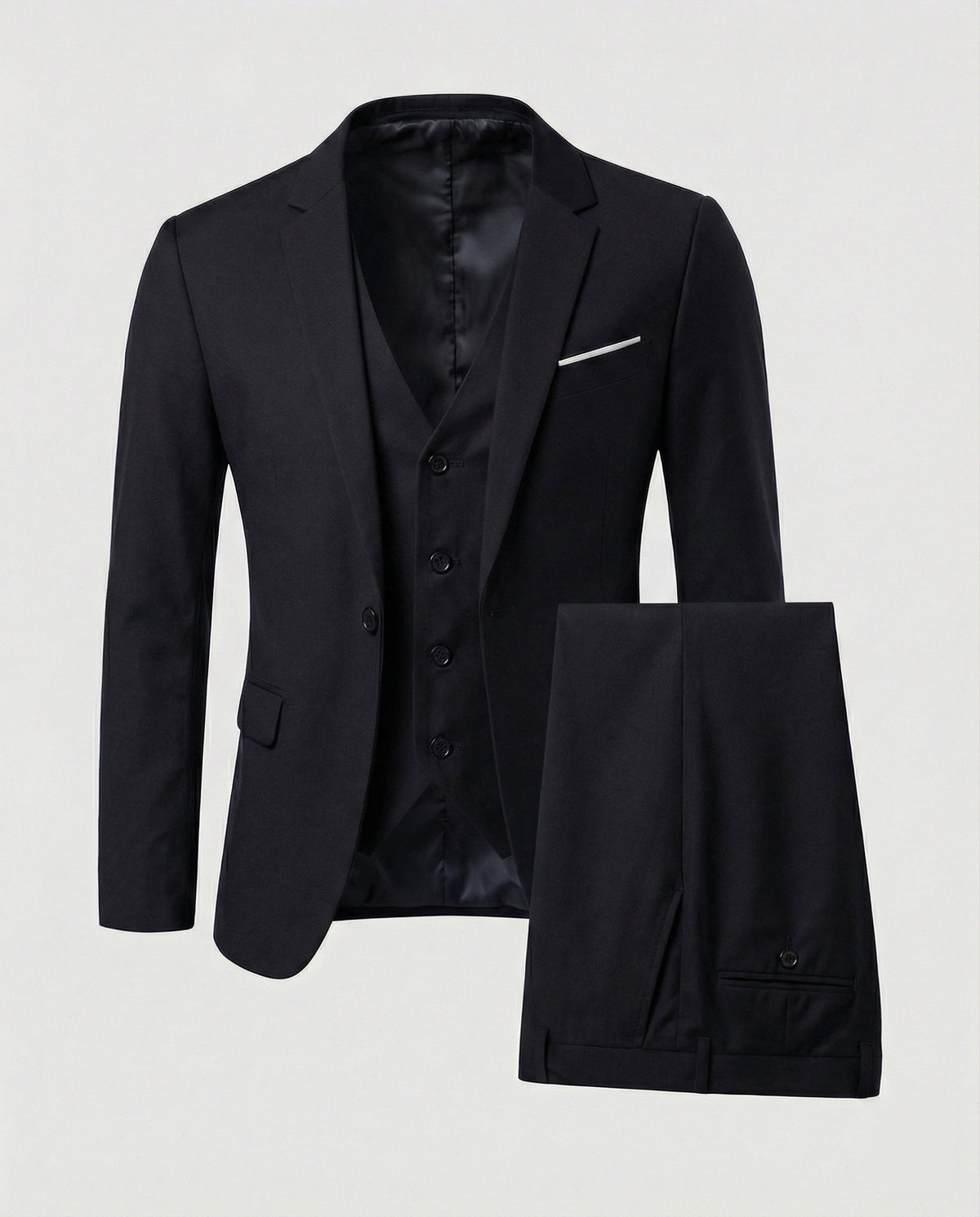 Men's Slim Fit Three-Piece Suit with Vest