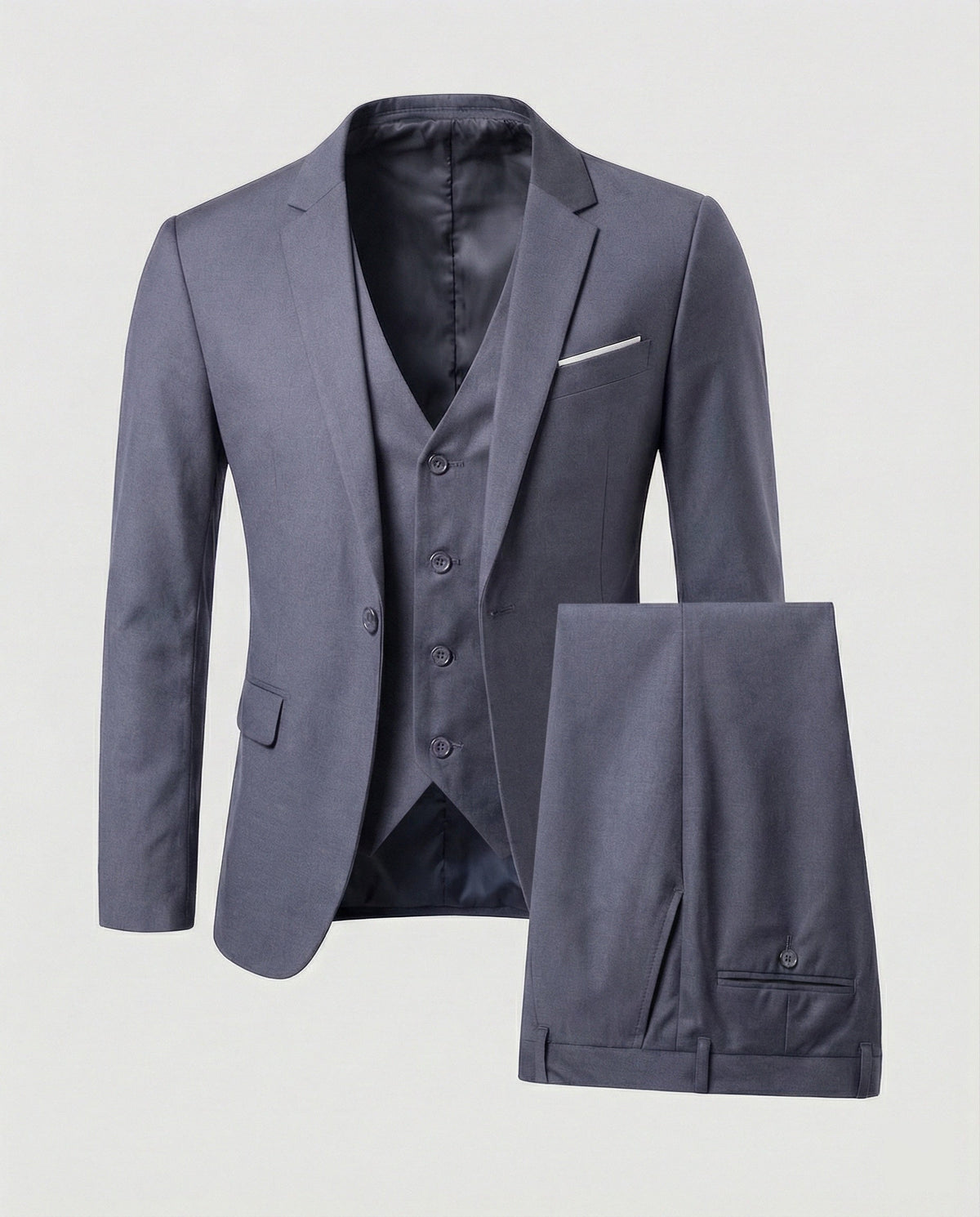 Men's Slim Fit Three-Piece Suit with Vest