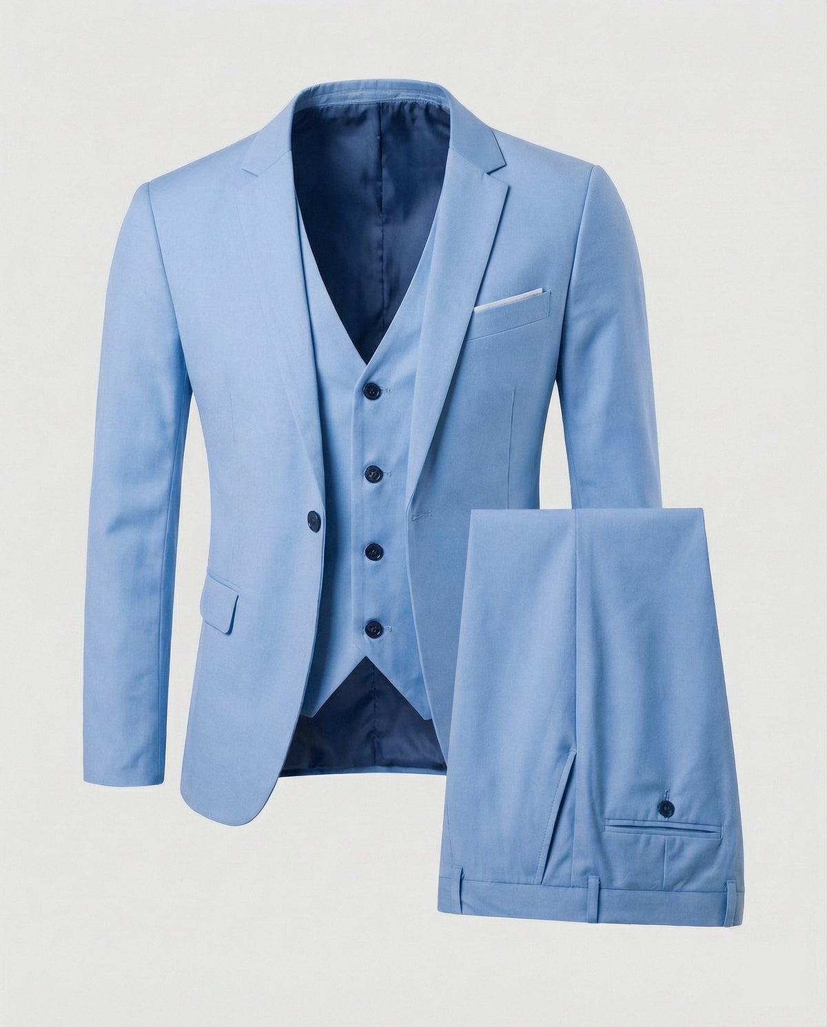 Men's Slim Fit Three-Piece Suit with Vest