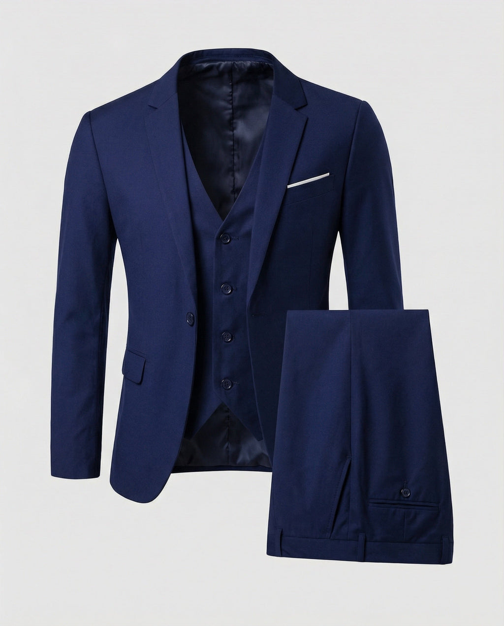 Men's Slim Fit Three-Piece Suit with Vest