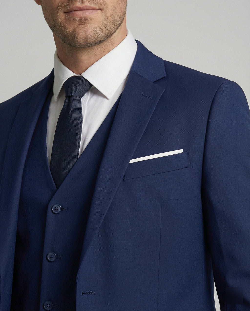 Men's Slim Fit Three-Piece Suit with Vest