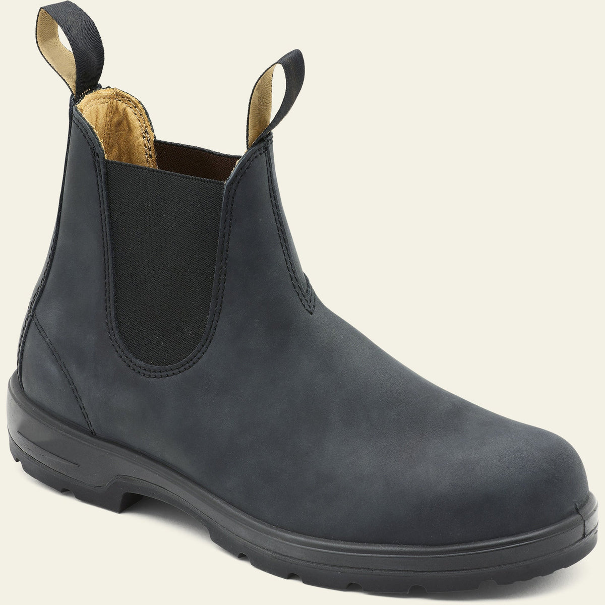 Men's Faux Leather Pull-On Chelsea Boots with Lug Sole