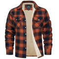 Men's Plaid Sherpa Lined Winter Shirt Jacket