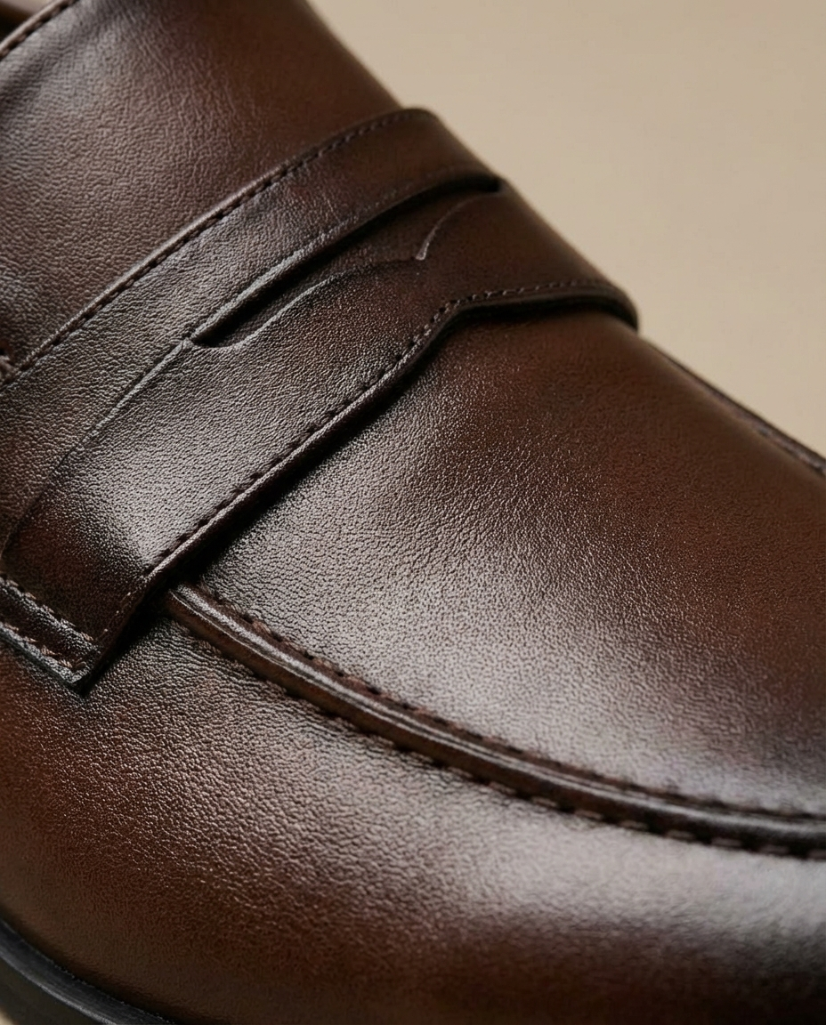 Men's Faux Leather Penny Strap Dress Loafers