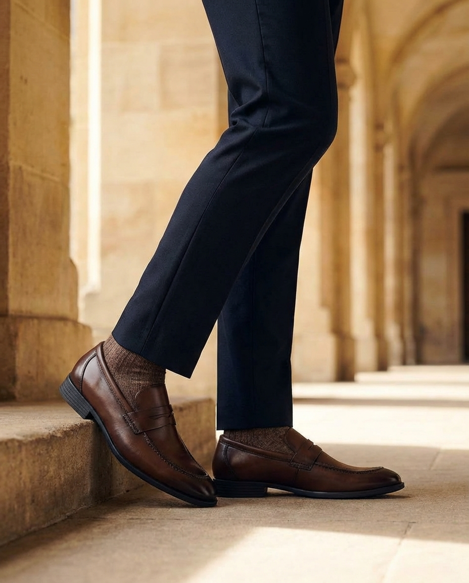 Men's Faux Leather Penny Strap Dress Loafers