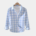 Men's Gingham Check Long-Sleeve Button-Down Shirt