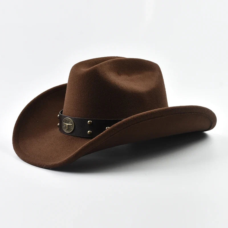 Men's Studded Wide Brim Western Cowboy Hat