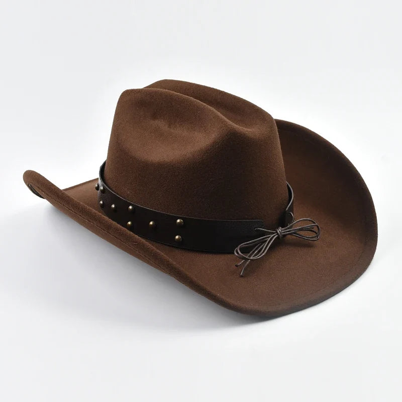 Men's Studded Wide Brim Western Cowboy Hat