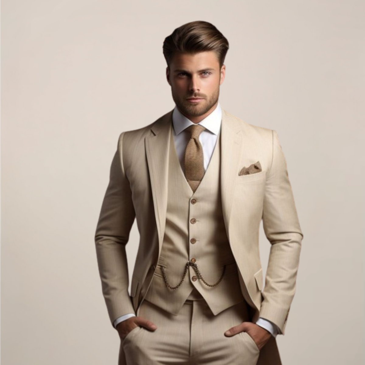 Men's Tailored Three-Piece Formal Suit